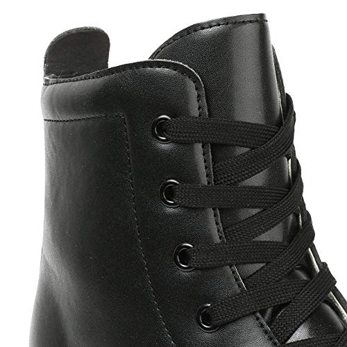 Black High Top PU Leather Double-Row Roller Skates for Men Women US 8.5