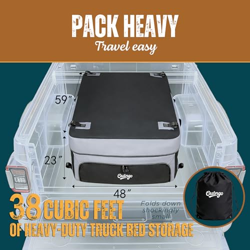 Heavy-Duty Waterproof Truck Bed Cargo Bag 38 Cu Ft for Outdoor Travel