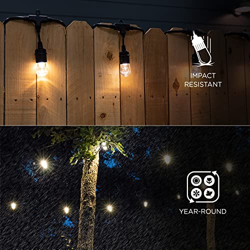 Enbrighten 48ft Outdoor String Lights - 24 White LED Bulbs, Weatherproof
