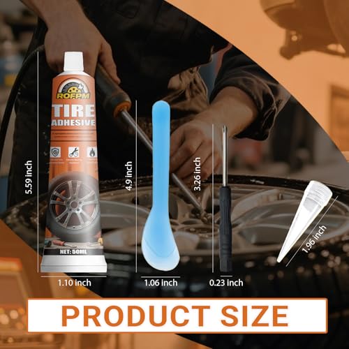 Tire Repair Glue Kit 100ml for Sidewall Punctures and Leaks - Black Rubber Cement