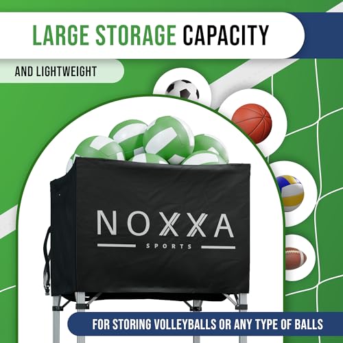Portable Volleyball Ball Cart with Wheels and Storage Bag