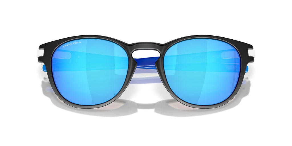 Oakley OO9349 Latch Low Bridge Fit Sunglasses, Matte Black/Prizm Sapphire, 53 mm