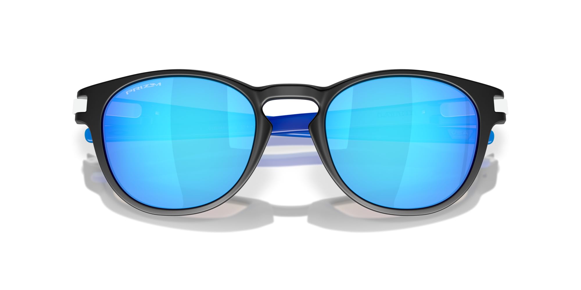 Oakley OO9349 Latch Low Bridge Fit Sunglasses, Matte Black/Prizm Sapphire, 53 mm