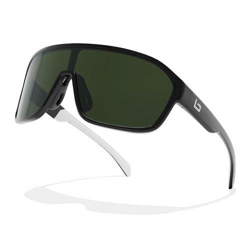 B.N.U.S Sports Running Sunglasses for men womens cycling shades UV Protection (Polished Black/G-15 Polarized, Plastic Lenses)