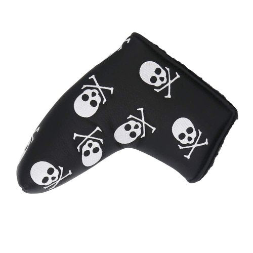 Seacloud Golf Head Cover Blade Putter Cover Skull Pattern Wtih V- Headcover Black