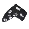 Seacloud Golf Head Cover Blade Putter Cover Skull Pattern Wtih V- Headcover Black