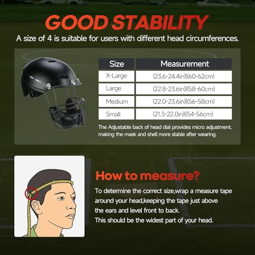 Tontron Matte Black Slowpitch Softball Helmet with Face Mask - Large