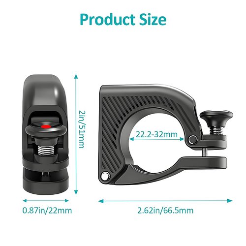 Bike Bell, Hidden Aluminum Alloy Bicycle Bell for 22.2-32 mm Handlebars,Clear and Long Sound Ringer,Bikecycle Bells for Mountain Bicycle,Scooter,Youth Bike