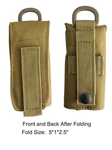 Coyote Brown Nylon Water Bottle Pouch with Molle Tactical Holder for 17oz Bottles
