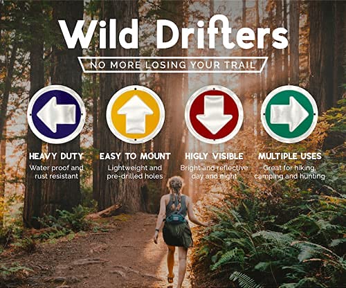 Wild Drifter Trail Markers - Bright Reflective Trail Marker Pack of 24, Easy to Mount, Mark Your Trees for Hunting, Hiking, Camping, and More. (Red, 24)