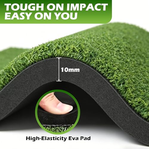 5x4ft Golf Hitting Mat with Shock Absorption Turf & Ball Tray for Indoor & Outdoor Practice