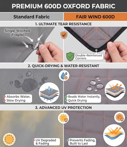 Fair Wind Black 2-Pack Padded Oversized Camping Chairs with Lumbar Support
