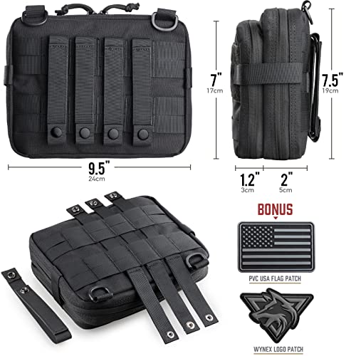 WYNEX Tactical Large Admin Molle Pouch Double Layer Design Black