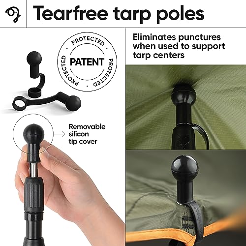 Green Elephant Adjustable Camping Tarp Poles Set of 4 - Telescoping Aluminum Tent & Canopy Poles