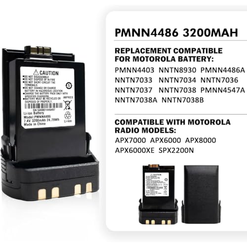 7.4V 3200mAh Li-ion Battery for Two-Way Radios and Walkie Talkies