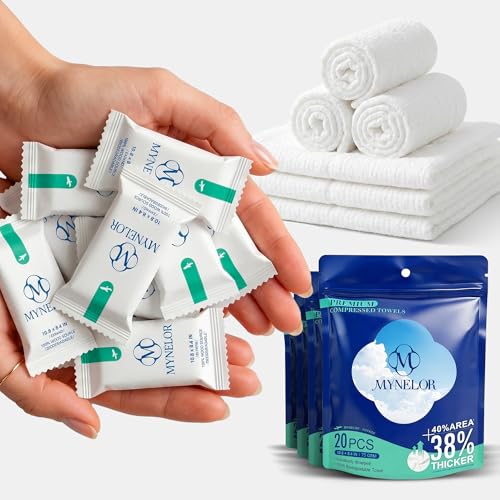 1 Pack of 80 Compressed Towel Tablets Travel Disposables Washcloths