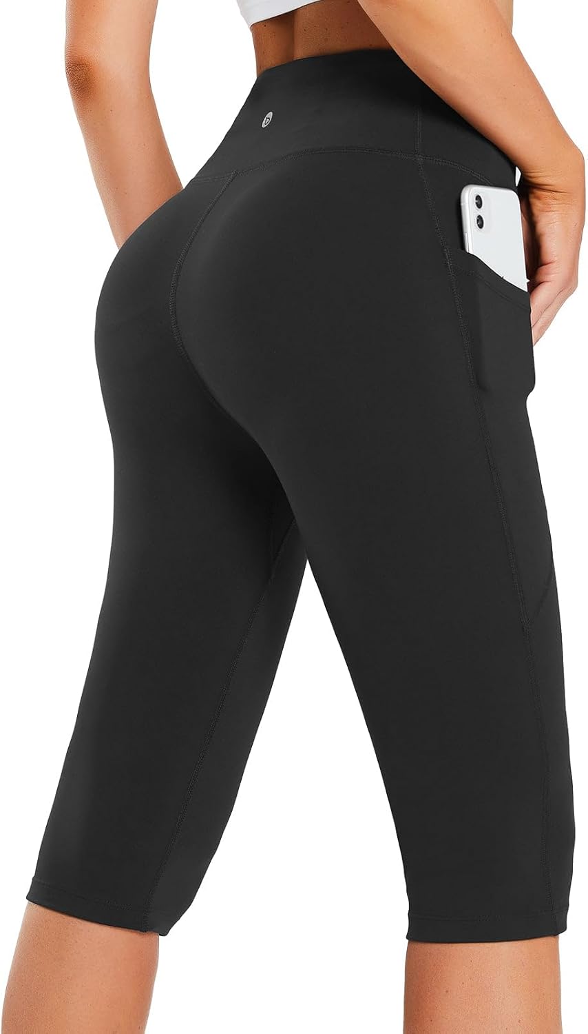 Baleaf Women's Capri Leggings - High Waisted, Stretchy Knee-Length Pants with Pockets for Yoga & Workouts