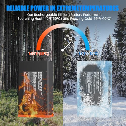 ZENZENBA 4-Pack Power Mag Battery for Moultrie Edge + 4 USB-C Cables | 5000mAh Rechargeable Batteries