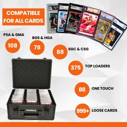 PREZA Black Graded Card Storage Box for PSA, BGS, SGC, GMA Trading Cards