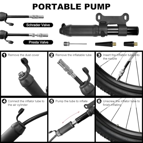 Bike Repair Kit Bike Tool Set with Saddle Bag - Black 15-in-1