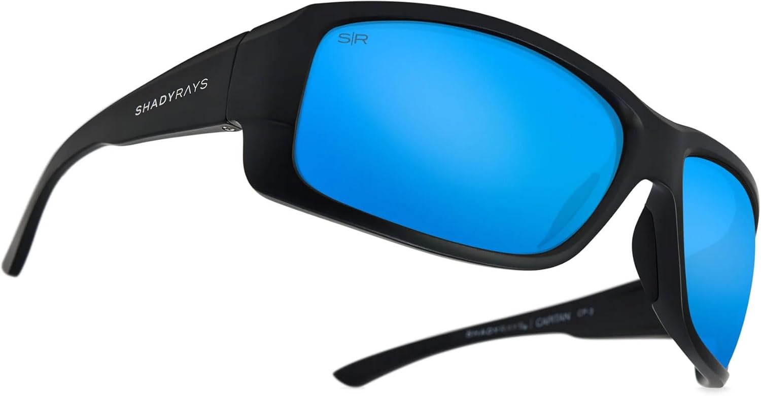 Shady Rays Capitan Sunglasses - Polarized Lenses with Rubber Accents for Ultimate Comfort