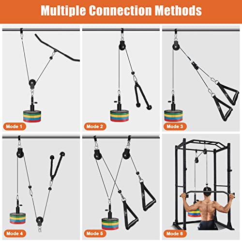 SERTT Home Gym Pulley System Black - Lat Pulldown, Triceps, Biceps, Shoulder Workout