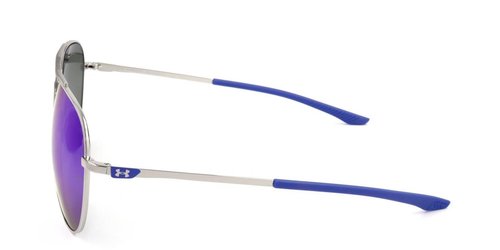 UA Unisex UA Instinct Sunglasses, Matte Palladium Frame w/ Blue Mirror Lenses