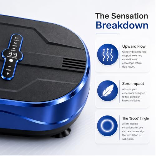 Blue Whole Body Vibration Exercise Plate Machine - 99 Speed Levels Fitness Equipment