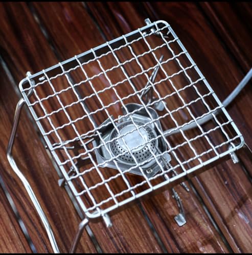 Foldable Camping Grill with Stainless Steel Woven Grate & Storage Bag