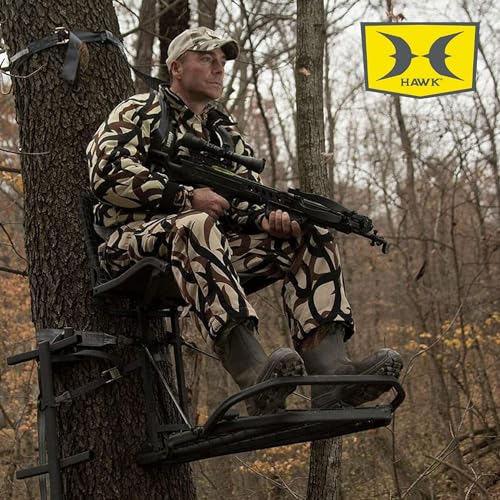 Hawk Kickback LVL Hang-On Deer Hunting Tree Stand with XL Mesh Seat & Platform