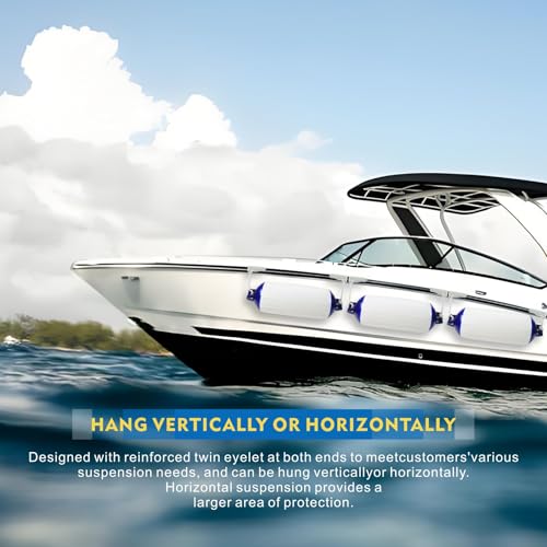 YLVERX 6.5x23 inch Heavy Duty Saltwater-Resistant Rubber Boat Fenders with Ropes – Docking & Yacht Protection