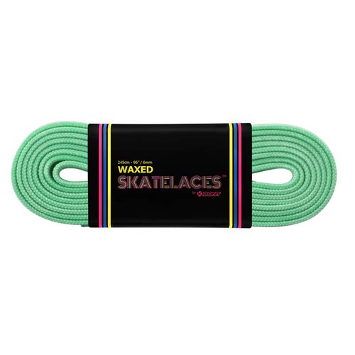 Bont Skates Waxed Laces - 6mm & 8mm - 47" 71" 79" 96" 108" - Pistachio Green (6mm Wide / 96 inch / 245cm)