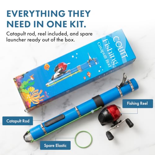 Kids Fishing Pole & Reel Set - Slingshot Catapult Rod for Children