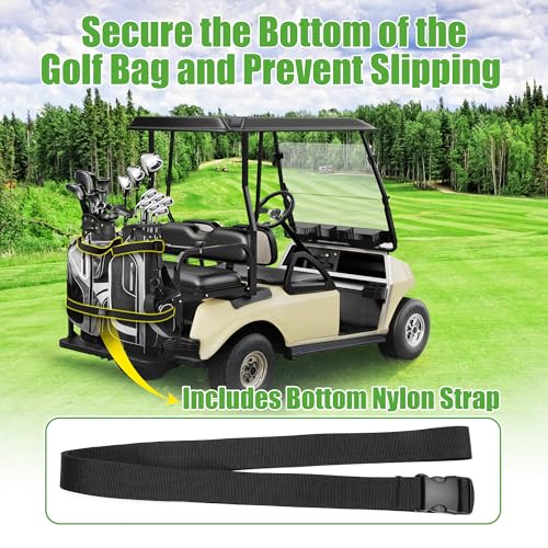 No-Drilling Golf Cart Bag Holder for Yamaha, EZGO, Club Car 2+2 Seater