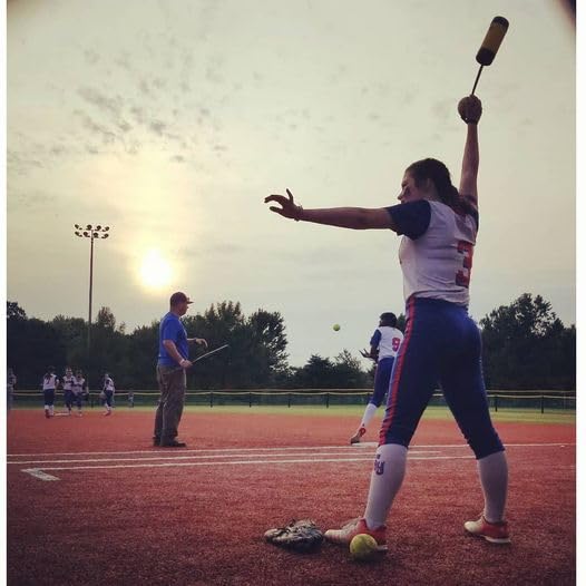 Fastpitch Softball Pitching Trainer with Leather Ball - Improve Velocity & Technique