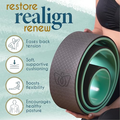 Florensi Yoga Wheel 3-Pack Green Back Roller & Stretching Aid for Pain Relief