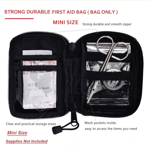 Mini First Aid Kit Bag Compact Portable Emergency Medical Organizer - Black