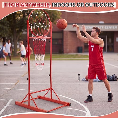 Adjustable Portable Basketball Passing Trainer with Net - Indoor Outdoor Practice Equipment