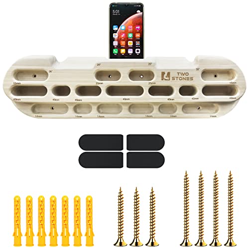 TWO STONES CJ-HB2001BX Wooden Rock Climbing Fingerboard Door Mount Training Station