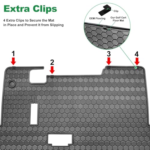 LEAPGOMAX Black Golf Cart Floor Mat for EZGO TXT, Valor, EX1, Cushman Workhorse
