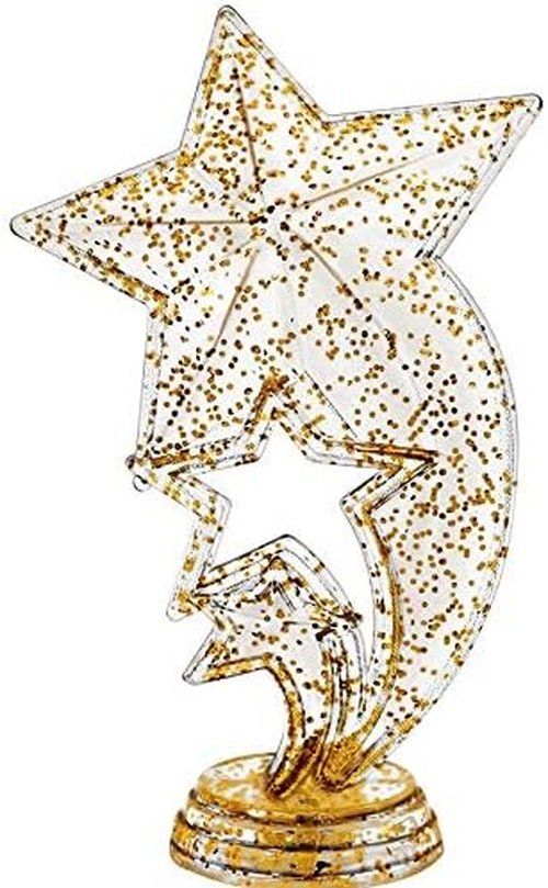 Crown Awards Gold Glitter Rocket Star Trophy - Custom Engraving | 7.25" Deluxe Round Base