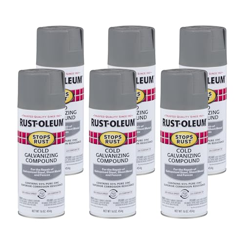 6-Pack 16oz Rust-Oleum Stops Rust Cold Galvanizing Spray - Durable, Indoor/Outdoor