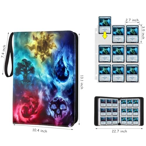 9-Pocket Card Binder Holds 720 Cards - Colorful Patterns Trading Album
