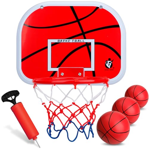 Indoor Basketball Hoop Set for Kids Adults - Wall Mount with 4 Balls - Set1