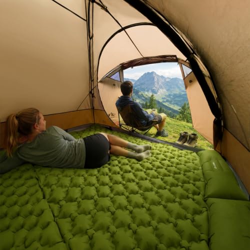 Night Cat Khaki Family Camping Tent for 2-3 Persons with Porch, Waterproof & Easy Setup