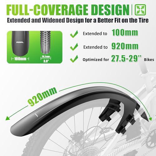 RBRL Bike Fender Set for MTB & E-Bike – Full Coverage Mudguards
