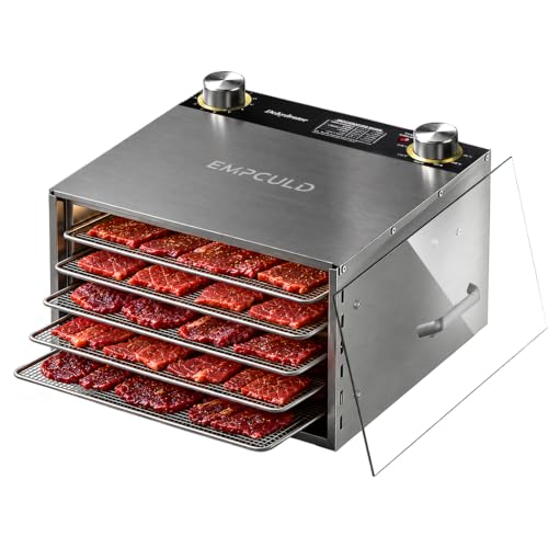 Food Dehydrator with 5 Stainless Steel Trays - Adjustable Temp 194°F - Empculd - Variation of THIS listing