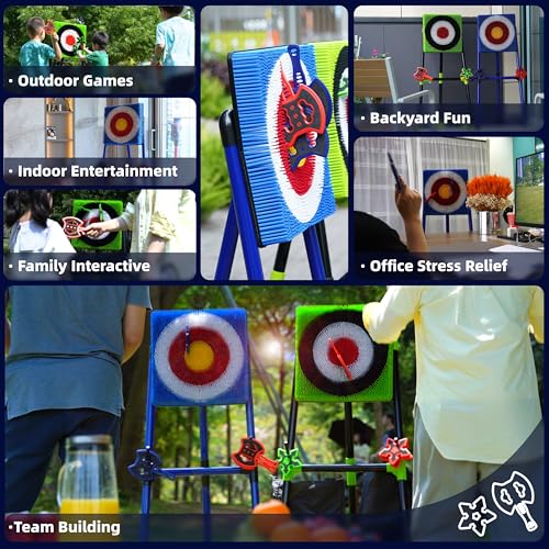 BunnyBoo Axe Throwing Game for Backyard Kids & Adults - Blue