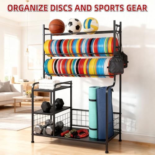 Heavy-Duty Disc Golf Storage Rack for 140+ Discs & Sports Gear
