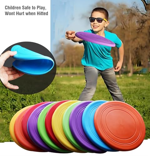 Kids Outdoor Flying Discs 12 Pack - Safe Soft Silicone Toys for School & Party